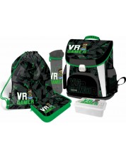 Set școlar Lizzy Card VR Gamer - Ghiozdan, geantă de sport, penar, cutie de alimente și sticlă -1