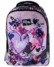 Rucsac școlar Kaos 2 în 1 - Pink Love, cu 4 compartimente