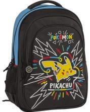 Ghiozdan Graffiti Pokemon - Pikachu, cu 2 compartimente