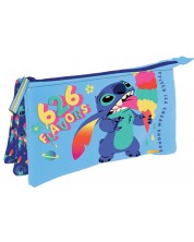 Penar școlar Kstationery Lilo & Stitch - Cu 3 compartimente și un fermoar