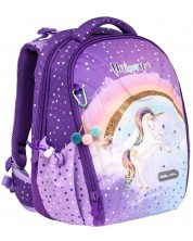 Rucsac școlar Belmil - Rainbow unicorn, 1 compartiment, 22 l