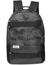 Ghiozdan școlar S. Cool Super Pack - Camuflaj negru, cu 1 compartiment -1
