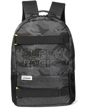 Rucsac școlar S. Cool Super Pack - Camuflaj negru, cu 1 compartiment