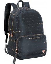 Rucsac școlar Miss Lemonade - Flirt, 2 compartimente, negru