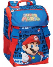 Rucsac școlar Panini Super Mario - Albastru Standart, 2 compartimente -1