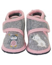 Papuci de lână Sterntaler - cu urs și pinguin, 17/18 cm, 6-12 luni -1