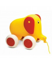 Elefant pentru tragere Viking Toys, 25 cm, galben -1