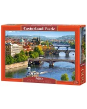 Puzzle Castorland din 500 de piese - Peisaj cu podurile din Praga -1