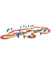 Set de joc Viking Toys - Linie de tren cu poduri, 100 de piese -1
