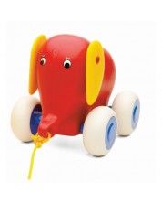 Bebeluș elefant pentru tragere Viking Toys, 14 cm, roșu -1
