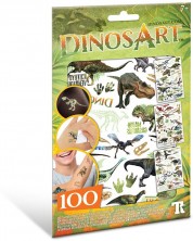 Tatuaje temporare DinosArt - Dinozauri, care stralucesc in intuneric, 100 de bucati -1