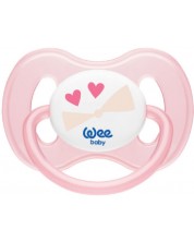 Suzeta Wee Baby - Fluture,  6-18 luni, roz cu panglică -1