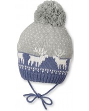 Pălărie de iarnă pentru bebeluși cu pompon Sterntaler - 45 cm, 6-9 luni