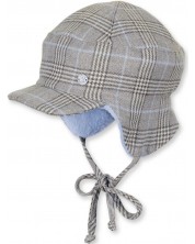 Pălărie de vară pentru copii cu vizor Sterntaler - pătrat, 47 cm, 9-12 luni, bej -1