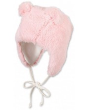 Căciulă de iarnă pentru bebeluși cu șireturi Sterntaler - 47 cm, 9-12 luni, roz