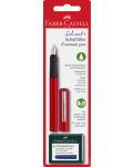 Stilou pentru copii Faber-Castell - Rosu, cu 6 patroane - 1t