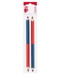 Creion cu două vârfuri ICO - Grafit negru și albastru, 7 mm, 2 bucăți - 1t