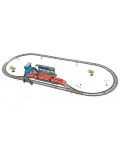 Set de joaca Power Train World - Tren de marfa cu gara si pasaj suprateran, 300 cm - 1t