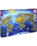 Puzzle Educa de 2000 piese - Atractii mondiale - 1t