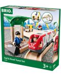 Set Brio - Tren cu sine si accesorii, Rail & Road Travel, 33 de piese - 1t