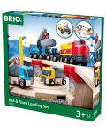 Set Brio - Tren cu sine si accesorii, Rail & Road Loading, 32 de piese - 1t
