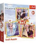 Puzzle Trefl 3 in 1 - Puterea Annei si Elsei, Frozen 2 - 1t