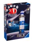 Puzzle 3D Ravensburger de 216 piese - Farul marii 3D cu lumini - 1t