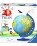 3D Puzzle Ravensburger din 180 de piese- Harta globului a lumii - 2t
