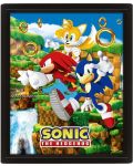 Poster 3D cu ramă Pyramid Games: Sonic - Sonic (Catching Rings) - 1t