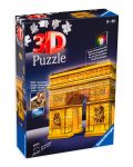 Puzzle 3D Ravensburger de 216 piese - Arcul de Triumf noaptea - 1t