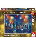 Puzzle Schmidt de 1000 piese - Focuri de artificii peste Statuia Libertatii, Alexander Chen - 1t