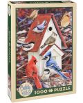 Puzzle Cobble Hill de 1000 piese - Casute de iarna pentru pasari, Greg Giordano - 1t