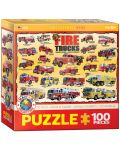 Puzzle Eurographics de 100 piese –  Camioanele pompierilor - 1t