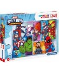 Puzzle Clementoni de 24 piese maxi - SuperColor Maxi Marvel Super Hero - 1t