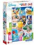 Puzzle Clementoni din 24 piese maxi - SuperColor Maxi  Disney Dance Time - 1t