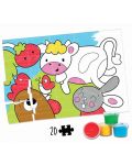 Puzzle de colorat Educa de 20 piese - Animalsm, cu acuarele - 2t