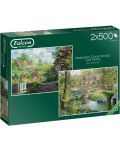 Puzzle Jumbo de 2 x 500 piese - Romantic Countryside Cottages - 1t