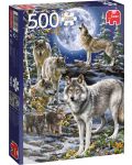 Puzzle Jumbo de 500 piese - Wolf Pack in Winter - 1t