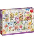 Puzzle Jumbo de 1000 piese - Marci postale cu flori de vara - 1t