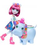 Papusa cu animalut Mattel Enchantimals - Hedda Hippo si Lake	 - 2t