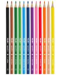 Creioane acuarele colorate Milan - Triangular, 12 culori + pensula - 2t