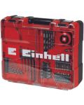 Mașina de găurit cu impact fără fir Einhell - Power X-Change TE-CD 18/2 Li-i, 2x2.0 Ah, cu 64 de piese - 5t