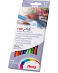 Creioane acuarele colorate Pentel - Arts, 12 culori - 1t