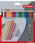 Creioane acuarela Stabilo Aquacolor – 24  de culori - 1t