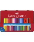 Creioane de acuarelă Faber-Castell Grip 2001 - 48 de culori, cutie metalică - 1t