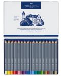 Creioane acuarelabile Faber-Castell Goldfaber Aqua - 36 culori, în cutie metalică - 2t
