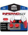 Accesoriu KontrolFreek - Inferno Kit, Performance Grips + Performance Thumbsticks, roșu (PS5) - 1t