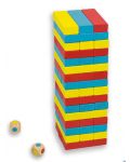 Turn colorat de echilibru Jenga cu zaruri Andreu toys - 1t