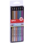Set de creioane jumbo colorate APLI - 6 culori, metalic - 1t