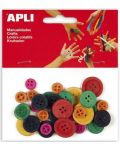 Nasturi din lemn APLI - Colorati, diferite dimensiuni - 1t